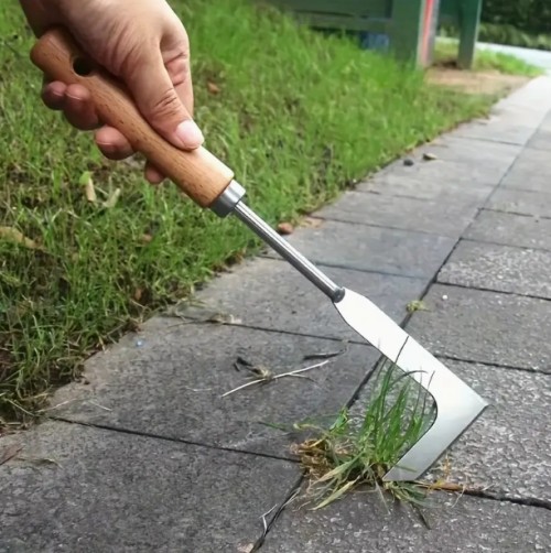 1pc 수동 스테인레스 스틸 면도기 - 전기 없음, 도로 및 정원 잡초 제거를 위한 편안한 손잡이, 차량 및 야외 사용을 위한 내구성 있는 잡초 제거 도구, 도로 잡초 제거 도구, 편안한 손잡이, 강력한 구조