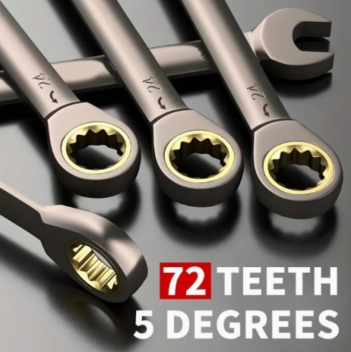 1pc 6-22mm 고품질 범용 조절 렌치 오픈 링 조합 렌치 크롬 바나듐 오픈 링 조합 렌치 자동 수리 미터법 손 도구, 높은 토크 렌치 도구 72 치아 제국 크기 표면 광택 남성용 선물